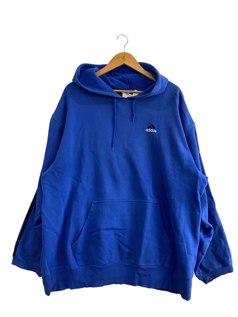 【中古】adidas◆パーカー/XL/綿織物/BLU【メンズウェア】