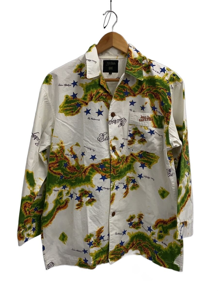【中古】Jean Paul GAULTIER HOMME◆長袖プルオーバー/S/綿織物/WHT/総柄【メンズウェア】
