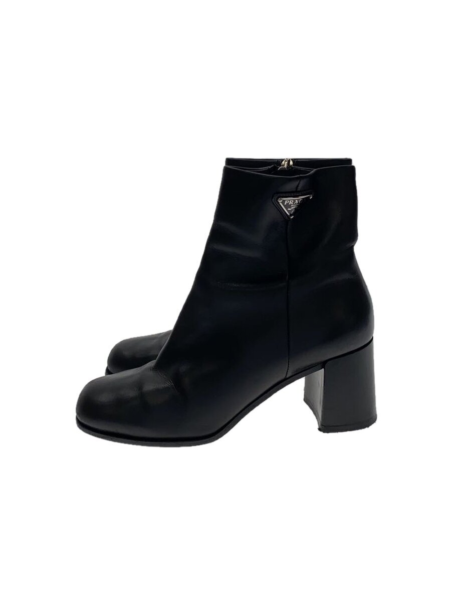 【中古】PRADA◆ブーツ/36.5/BLK/なめし革【シューズ】