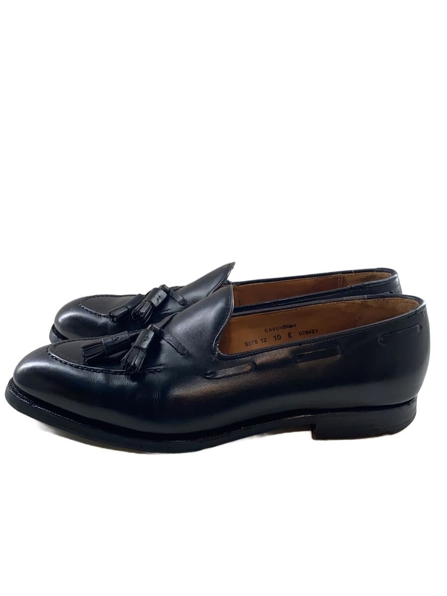 【中古】CROCKETT\u0026JONES◆履きジワ・スレ・キズ有/CAVENDISH/タッセルローファー/置き目毛皮/UK10/黒いこと【シューズ】