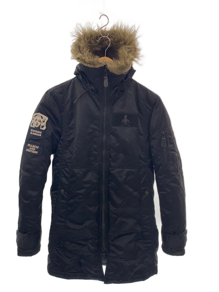 【中古】HYSTERIC GLAMOUR◆PRIMALOFT N-3B 中綿ミリタリー上衣/S/ナイロン/BLK/0293AC01【メンズウェア】