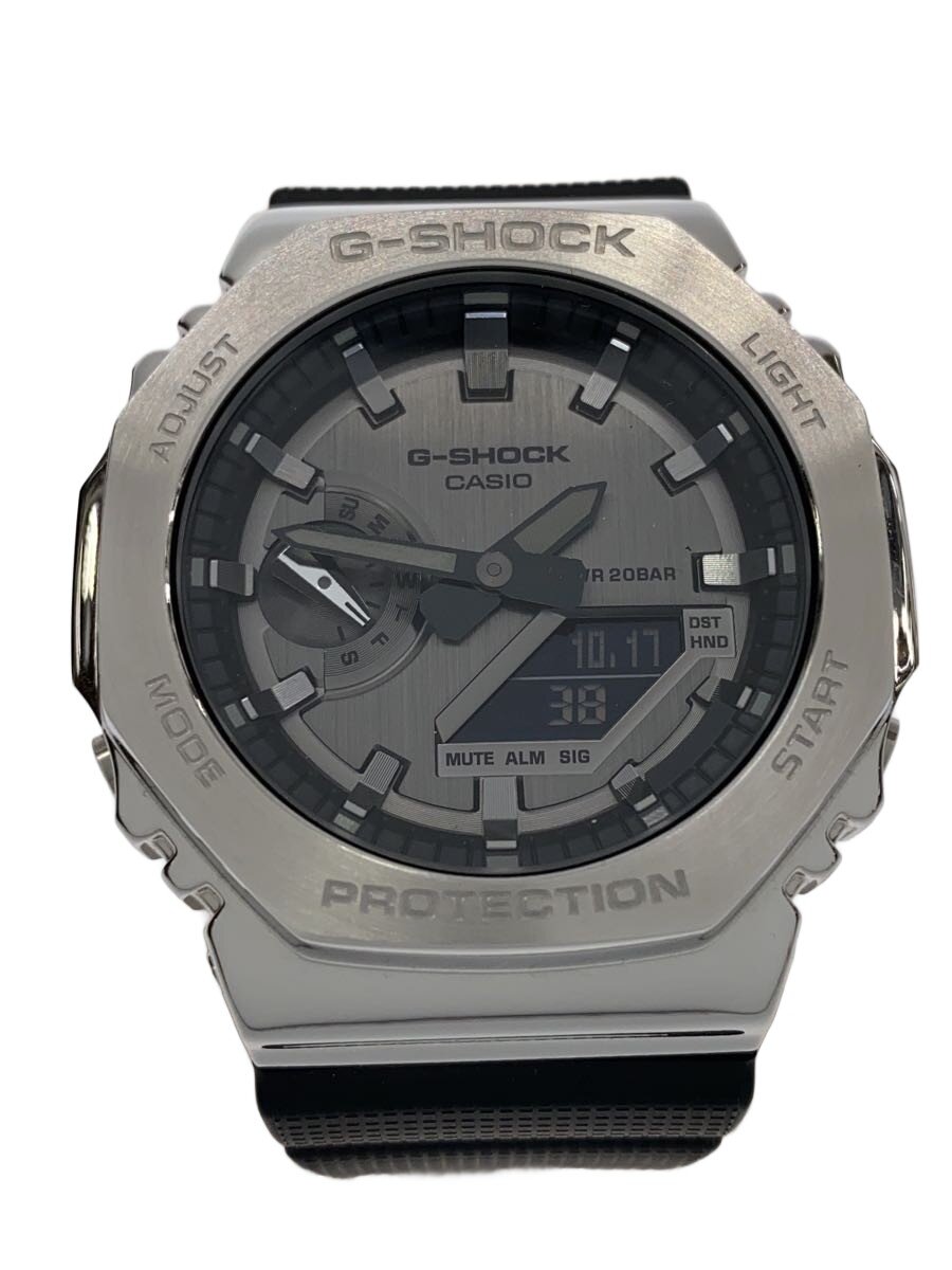 【中古】CASIO◆ウオッチ/アナログ/天然ゴム/SLV/BLK/SS/GM-2100//【服飾雑貨他】