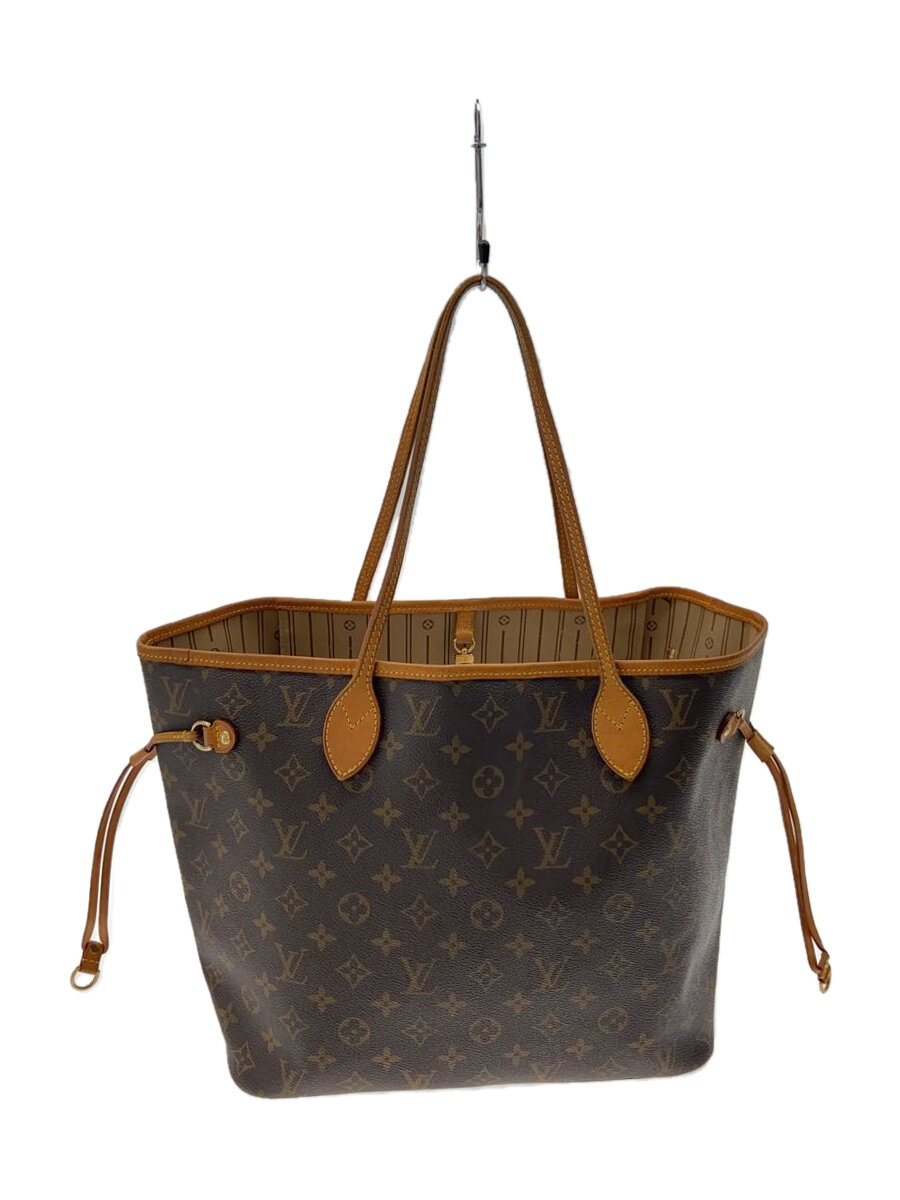 【中古】LOUIS VUITTON◆1)ネヴァーフルMM_モノグラム・帆布_BRW/PVC/BRW//【御徒面子】
