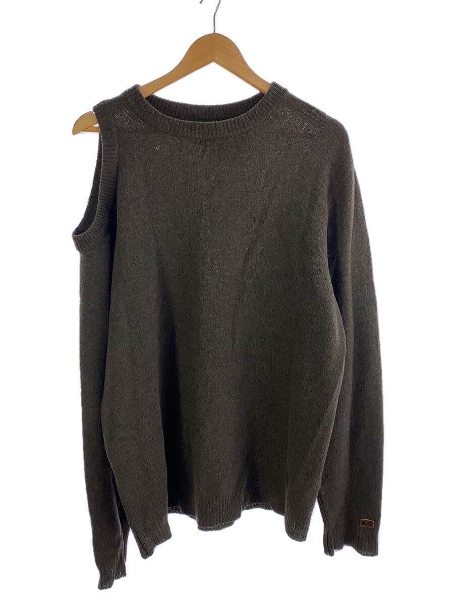 【中古】ARIES◆SHOULDER HOLE JUMPER KNIT/L/羊毛/KHK/【レディースお召しもの】