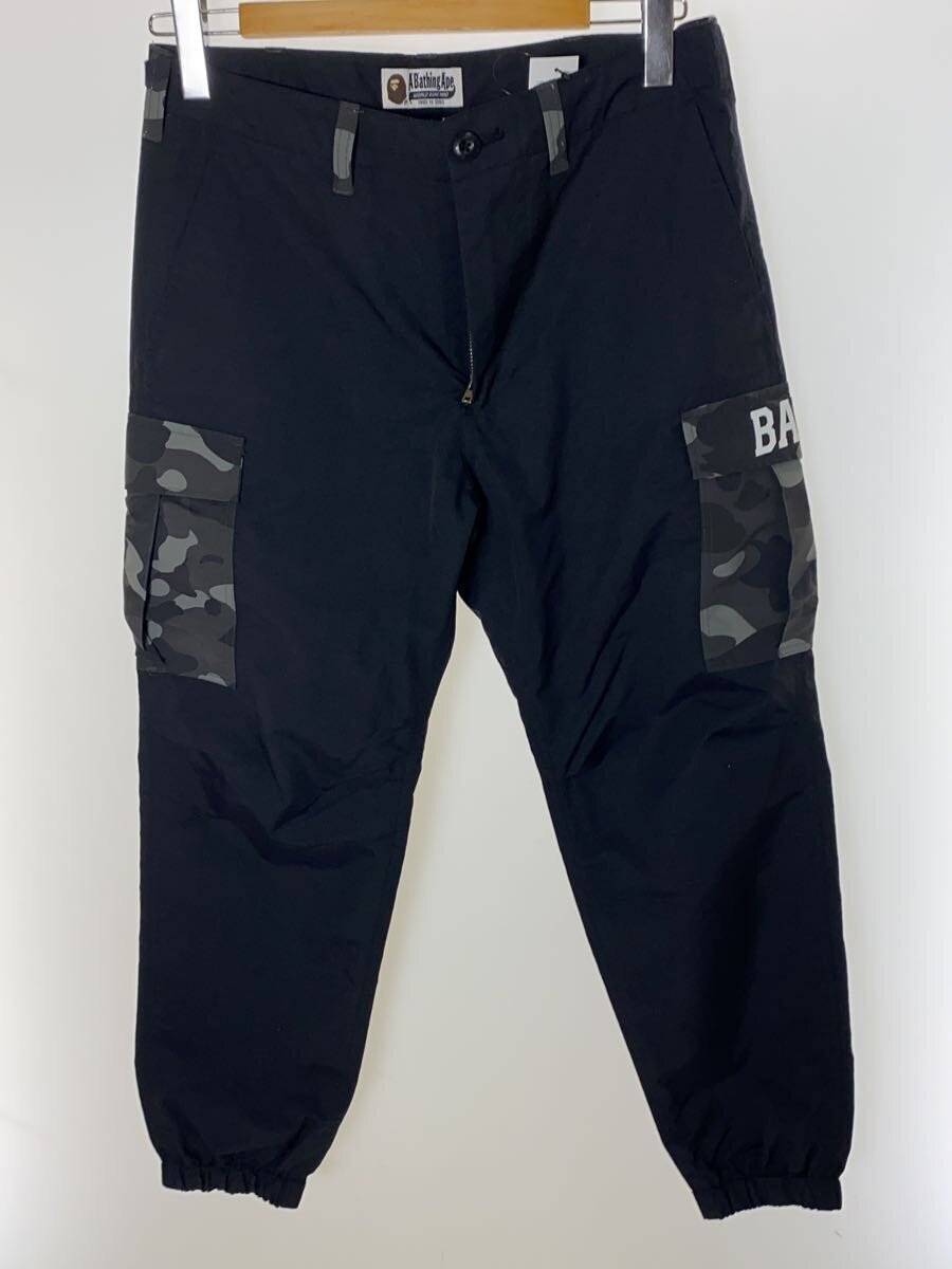 【中古】A BATHING APE◆下つ方/M/ナイロン/BLK/001PTE701027X/積貨委託貨物/カモフラポケット/ロゴタイプ刷り上げる【メンズウェア】