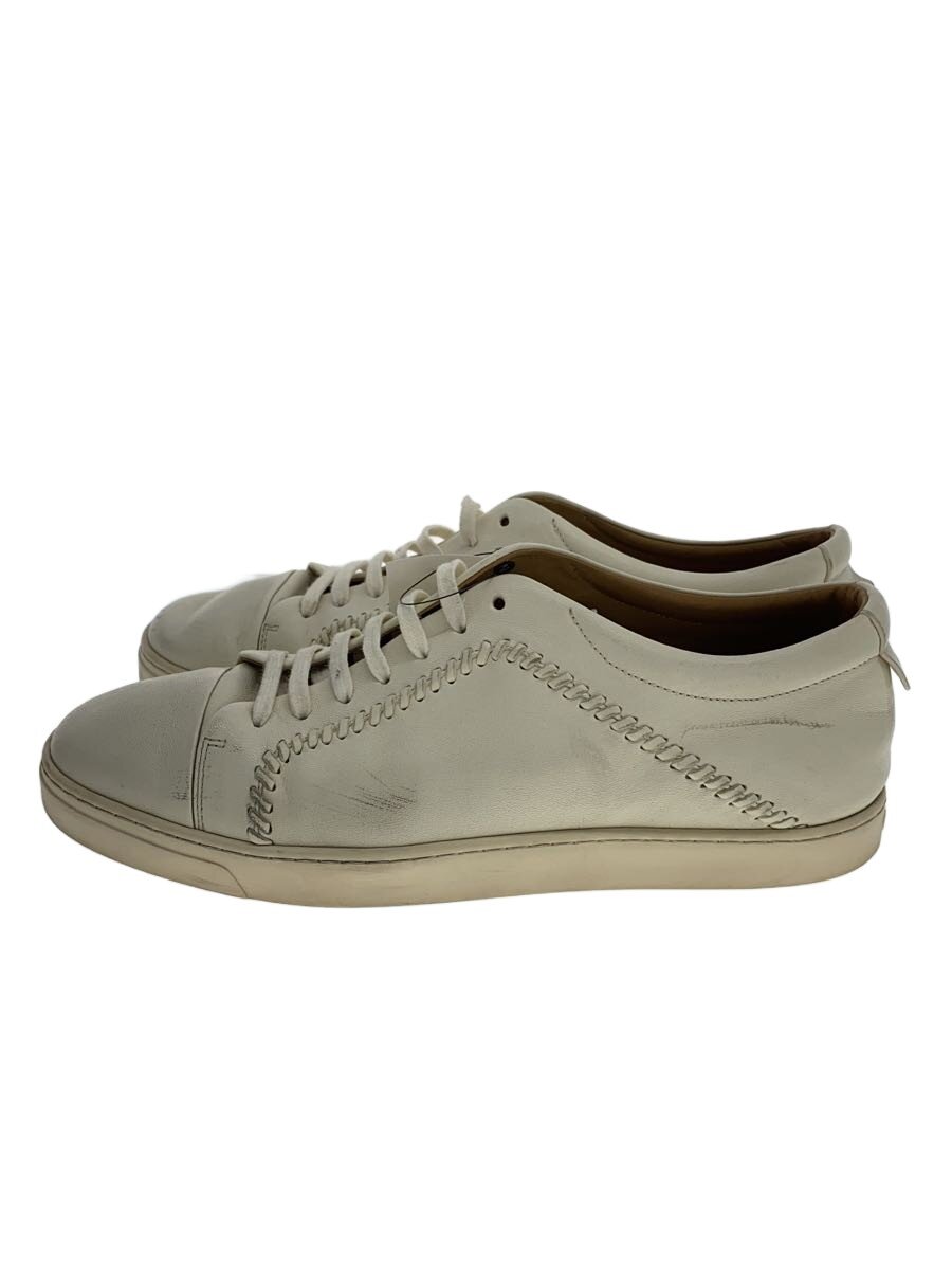 【中古】GIORGIO ARMANI◆Lamb Leather Sneakers/ローカットスニーカー/US7/CRM/なめし革/X2X184【シューズ】