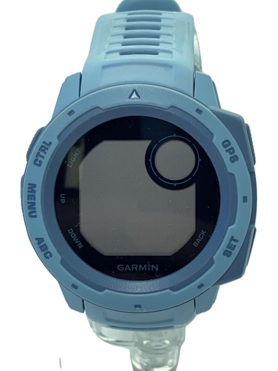 【中古】GARMIN◆Instinct Sea Foam/ウオッチ/デジタル/天然ゴム/BLK/BLU/010-02064-62//【服飾雑貨他】