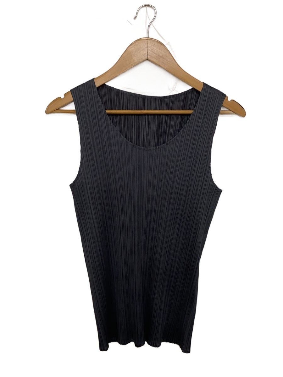 【中古】PLEATS PLEASE ISSEY MIYAKE◆ノースリーブカットソー/4/ポリエステル/GRY/無地/pp04-jk600【レディース御召しもの】