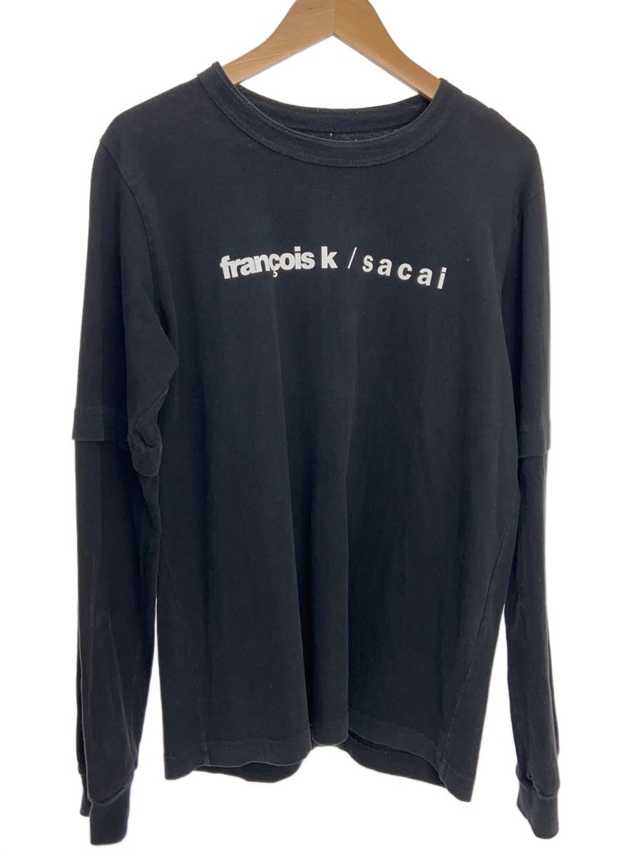 【中古】sacai◆長袖ティーシャツ/3/綿織物/BLK/21-0229S【メンズウェア】