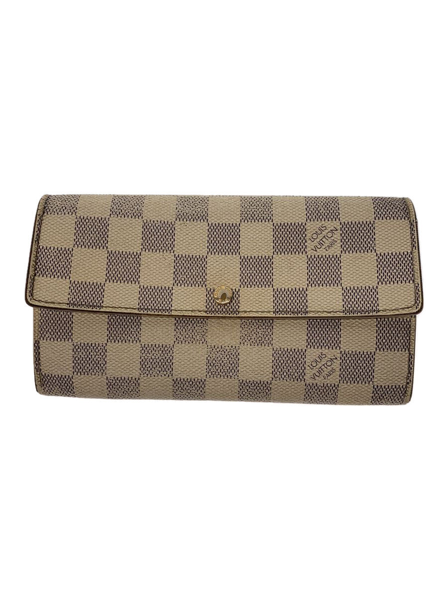 【中古】LOUIS VUITTON◆ポルト・フォイユ・エミリー_ダミエ・アズール_WHT/PVC/WHT/メンズ/? NULL ?【服飾雑貨他】