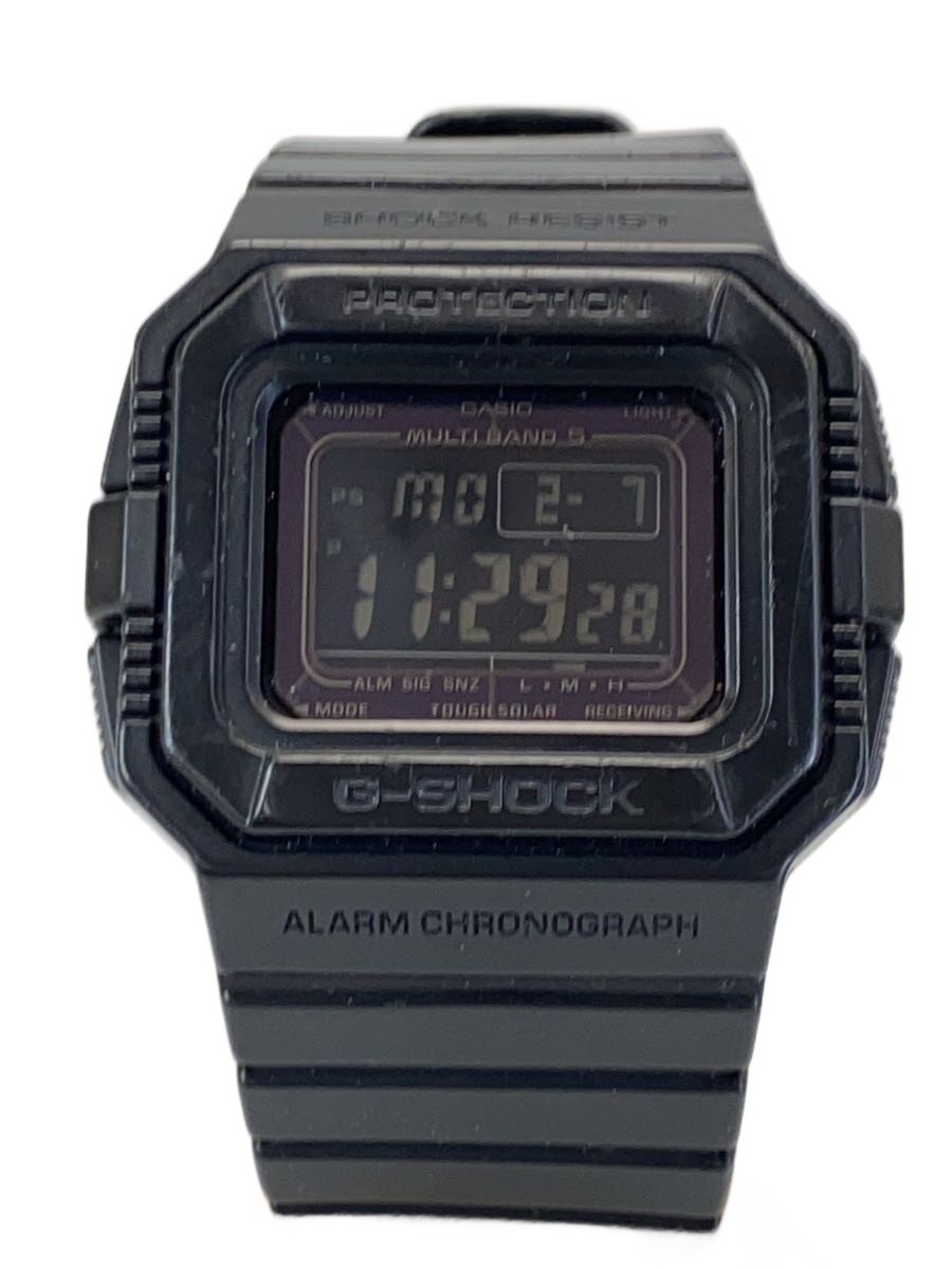 【中古】CASIO◆ソーラーウオッチ・G-SHOCK/デジタル/天然ゴム/BLK/BLK【服飾雑貨他】