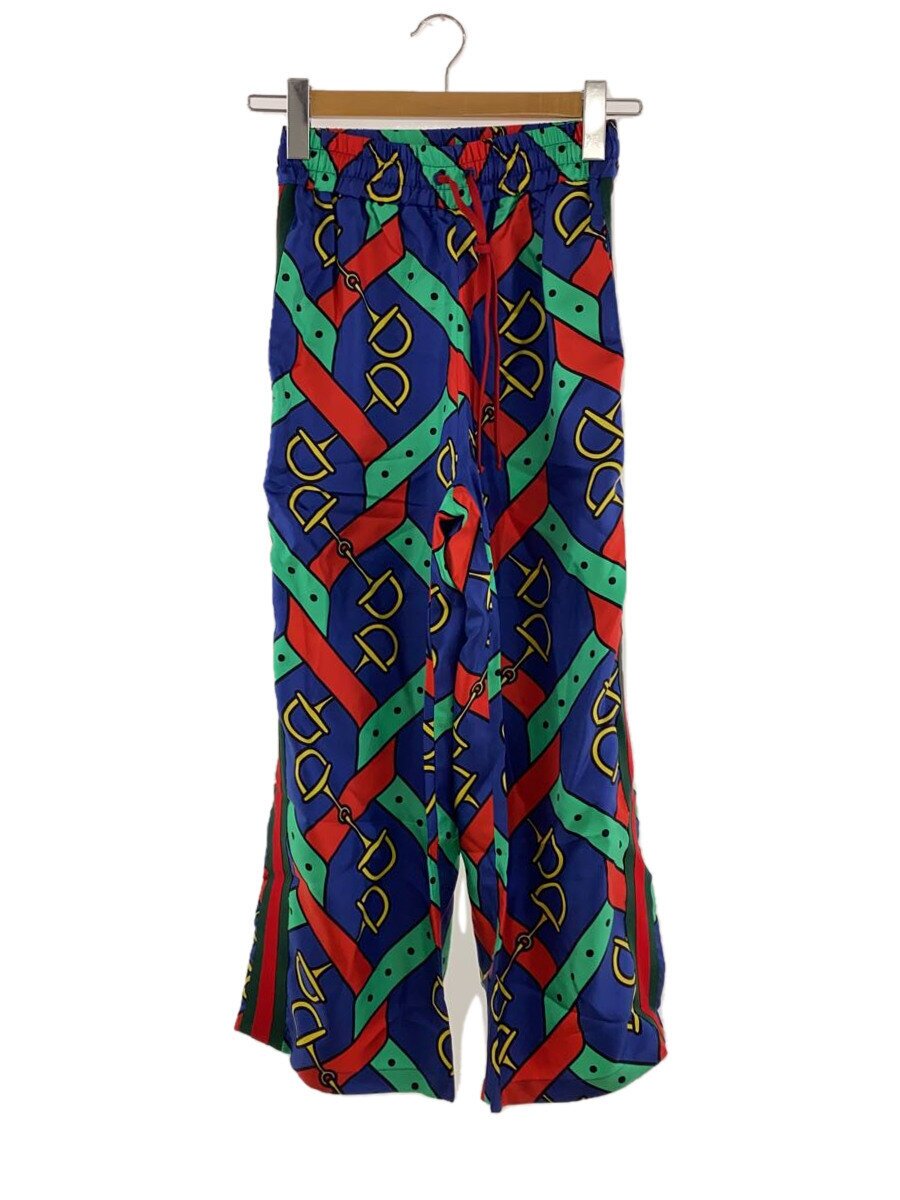 【中古】GUCCI◆下つ方/XS/地絹/NVY/総柄【レディース御召しもの】