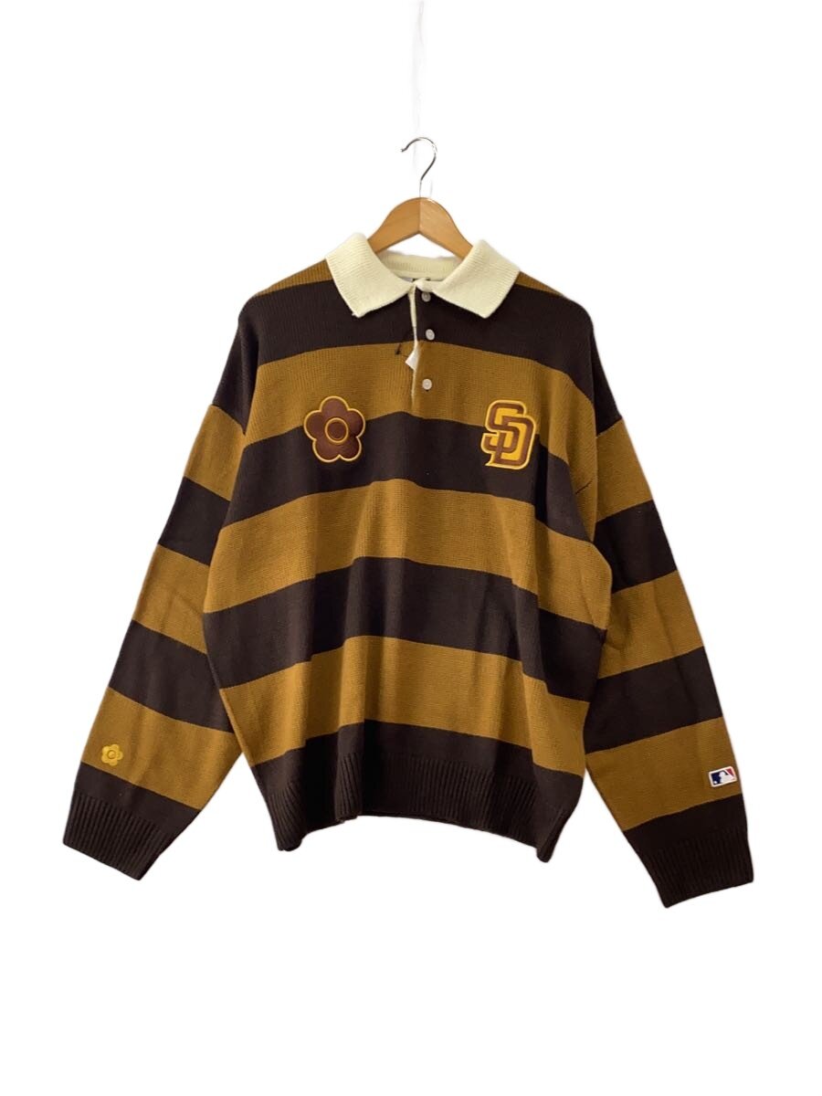 【中古】MARY QUANT◆25AW/KNIT RUGBY SHIRT/M/アクリル樹脂/赤銅色/間借り人/3131375300002//【レディース御召しもの】