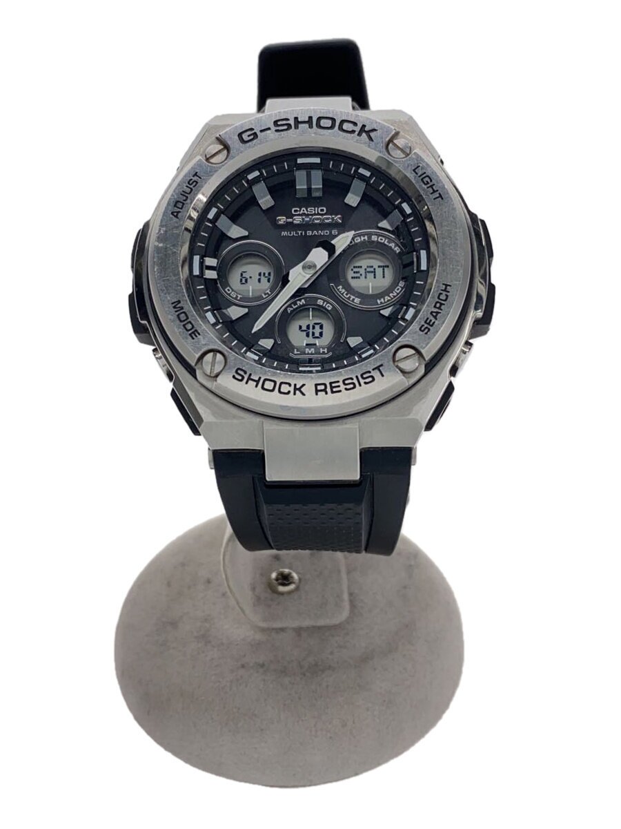 【中古】CASIO◆ソーラーウオッチ・G-SHOCK/デジアナ/天然ゴム/BLK/BLK【服飾雑貨他】