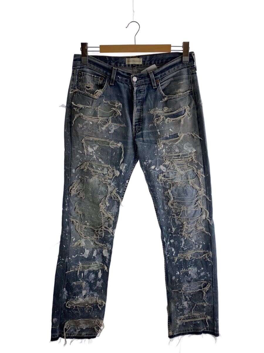 【中古】INNOCENCE NYC◆ボトム/34/デニム/indedm01/ブルー デストロイデニム【メンズウェア】|2nd STREET 店