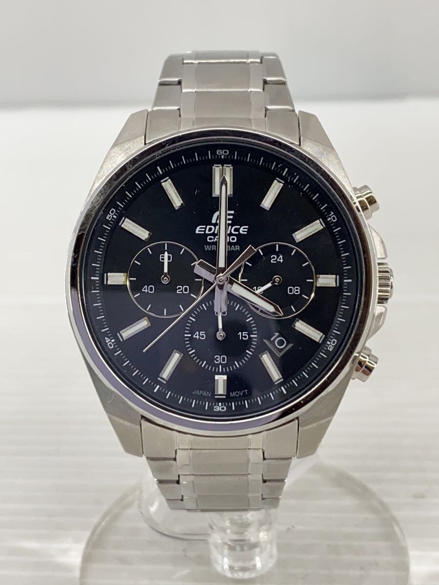 【中古】CASIO◆石英ウオッチ/アナログ/ステンレス鋼/BLK/efv-650【服飾雑貨他】