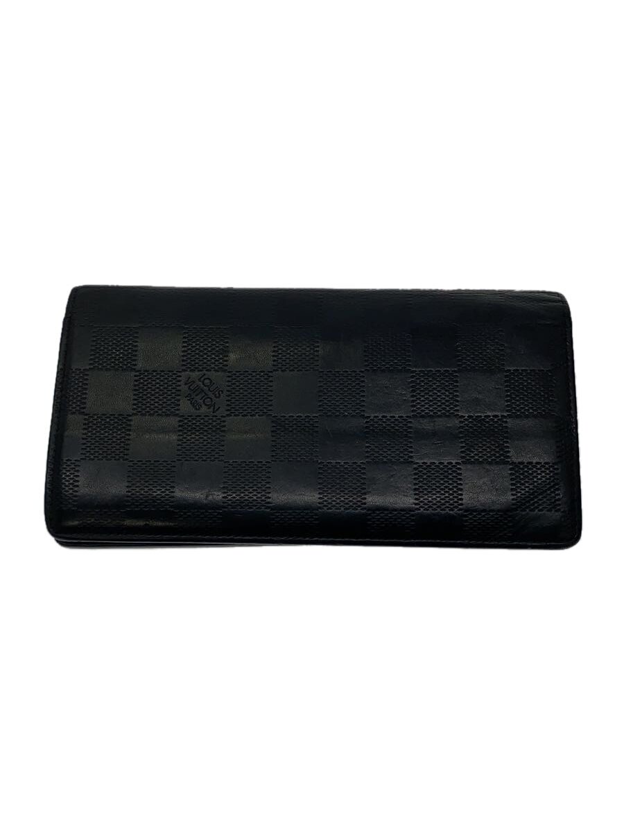 【中古】LOUIS VUITTON◆ポルト・フォイユ・ブラザ_ダミエ・アンフィニ/レザー/BLK/メンズ【服飾雑貨他】 14,527円