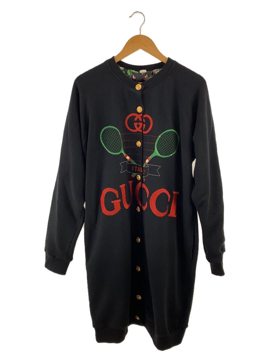 【中古】GUCCI◆刺しゅう/庭球/リヴァーシブル/ジレー(薄っぺら)/M/綿織物/黒いこと/581167-XJBI1【レディース御召しもの】