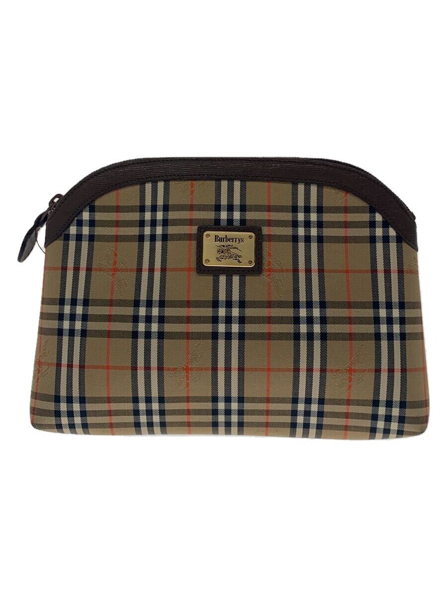 【中古】BURBERRYS◆合切袋/帆布/CML/照合のしるし/FK3686【御徒面子】
