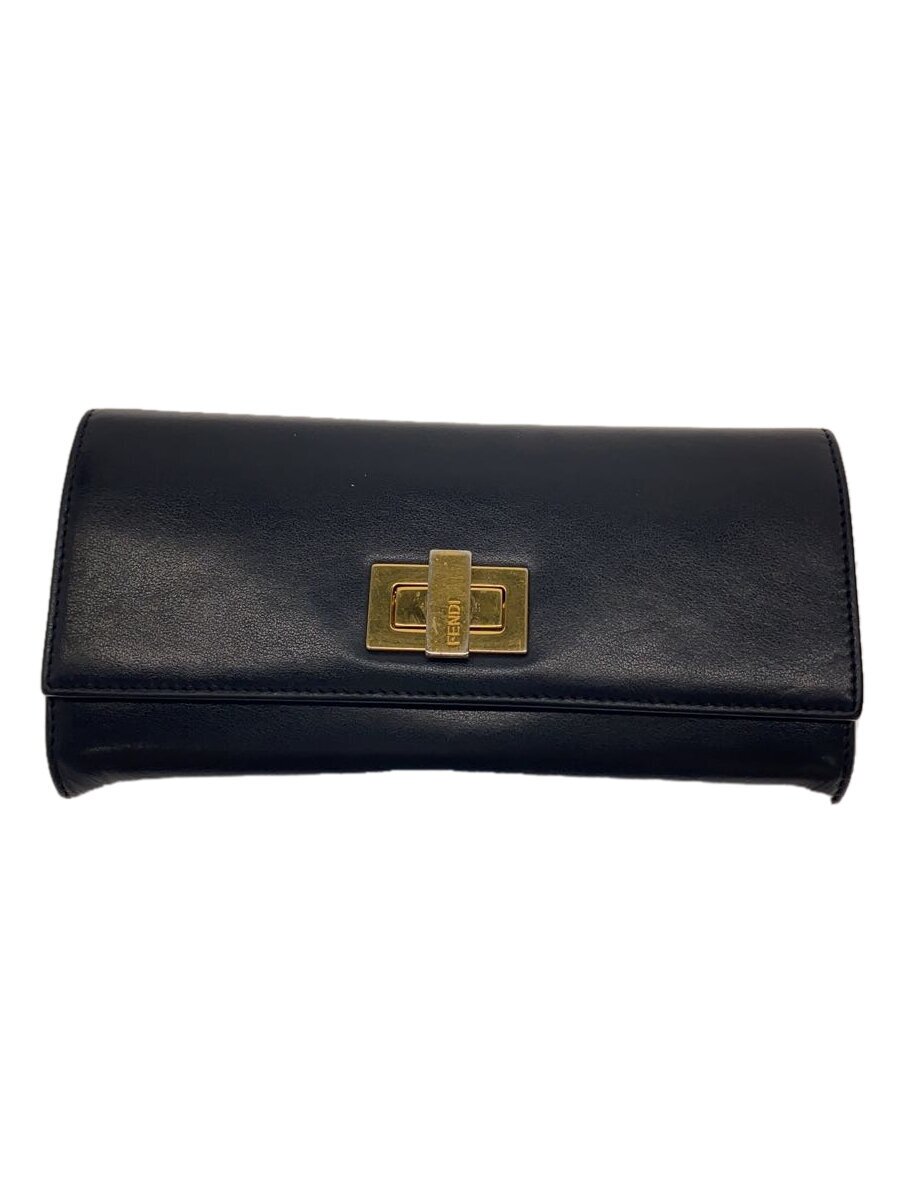 【中古】FENDI◆長紙入れ/なめし革/BLK/メンズ/8M0377・SFJ・178・9834【服飾雑貨他】