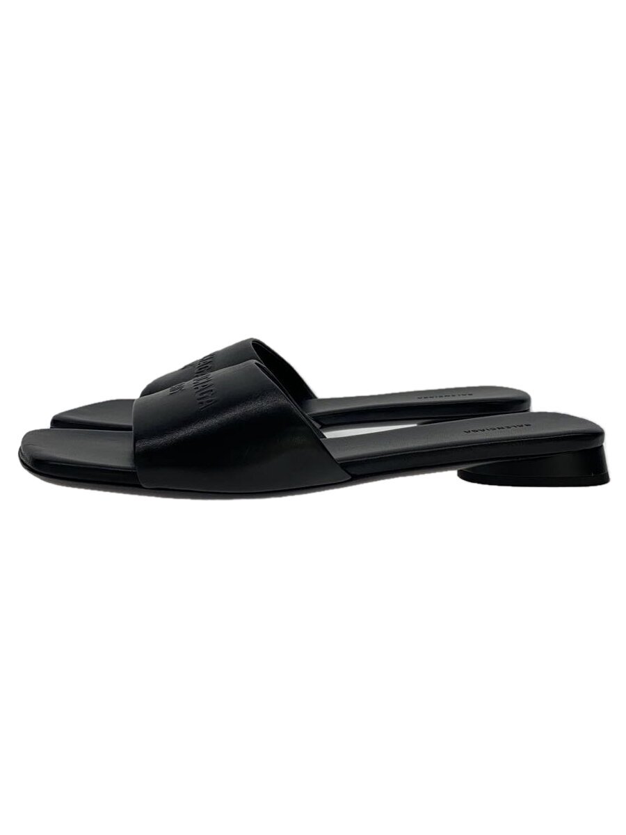 【中古】BALENCIAGA◆サンダル/38/BLK/なめし革/787293【シューズ】