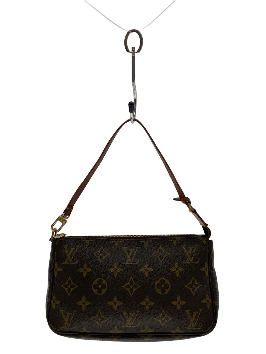 【中古】LOUIS VUITTON◆1)ポシェット・アクセソワール_モノグラム・帆布/PVC/BRW【御徒面子】