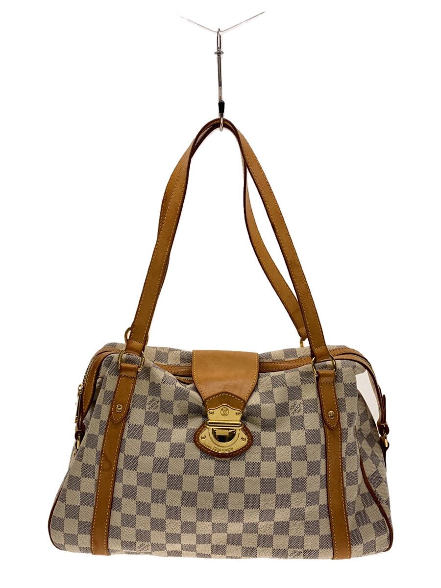 【中古】LOUIS VUITTON◆同盟罷業レーザーPM_ダミエ・アズール_WHT/PVC/WHT/総柄【御徒面子】