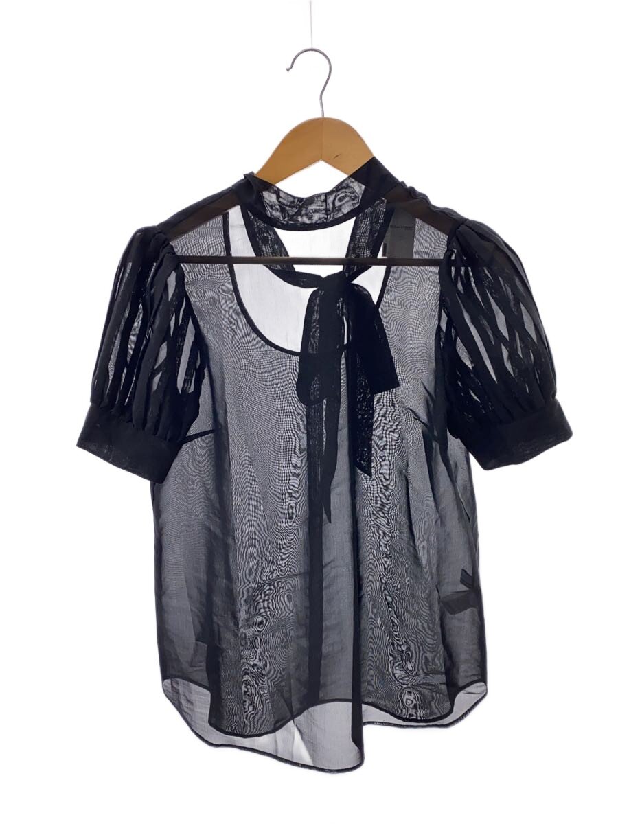 【中古】BORDERS at BALCONY/半袖トップ/36/綿織物/BLK/BD2411-3C-34//【レディース御召しもの】