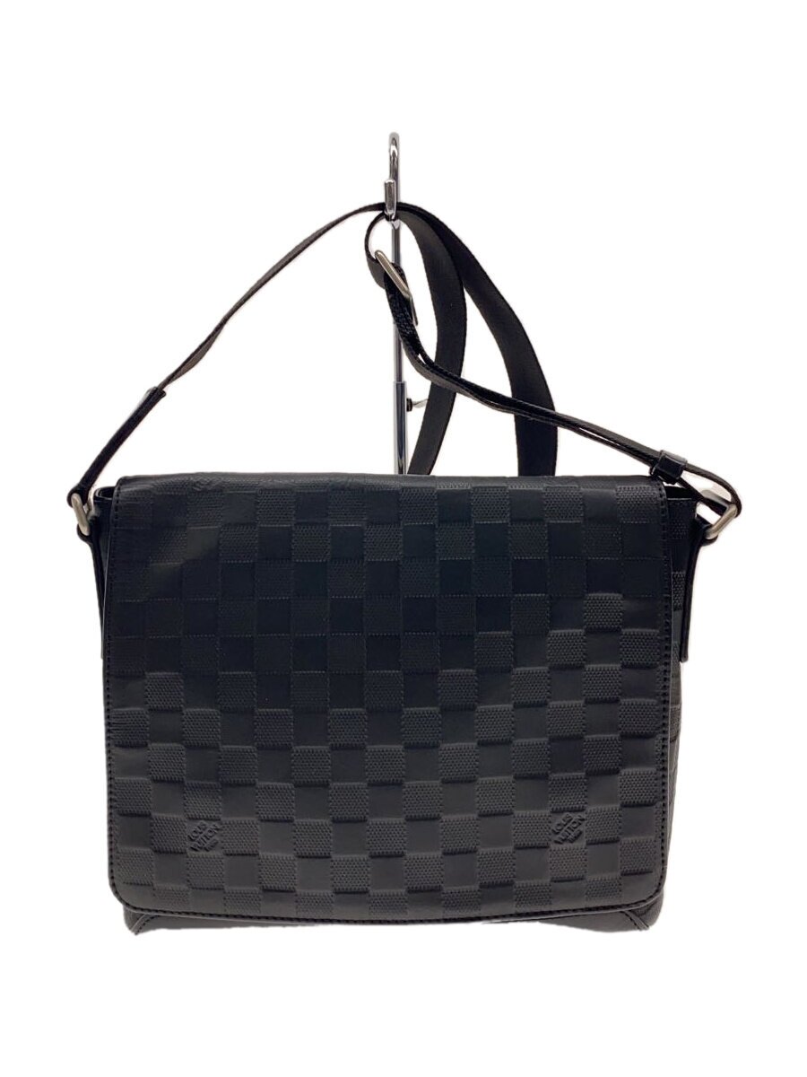【中古】LOUIS VUITTON◆ディストリクトPM_ダミエ・アンフィニ_BLK/なめし革/BLK【御徒面子】