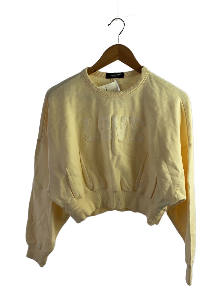 【中古】UNDERCOVER◆D2/LOVE CROPPED SWEAT/クロップドスウェット/1/綿織物/YLW/UC1C1809【レディースお召しもの】
