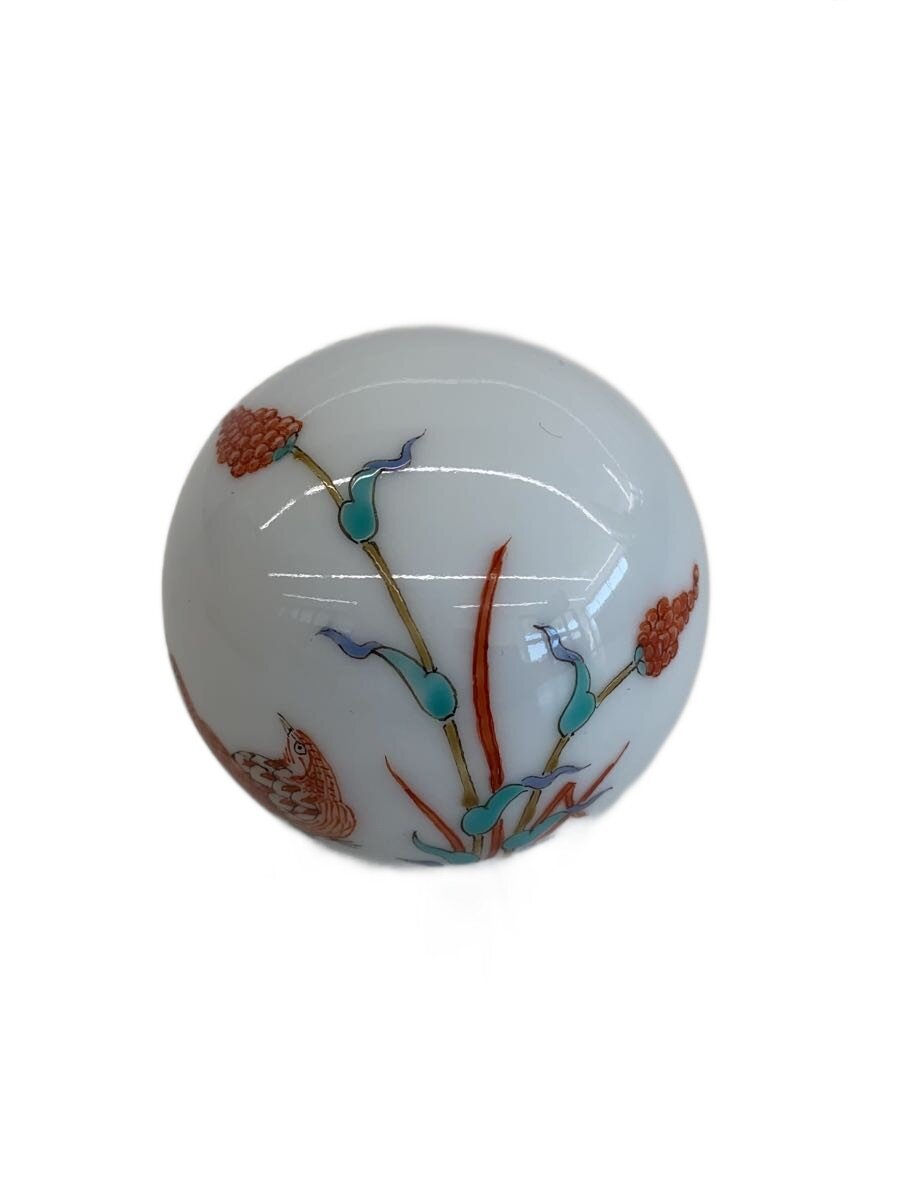 【中古】十四代柿右衛門/錦栗鶉文文鎮/錦/粟鶉文/【室内装飾小物・日用雑貨】