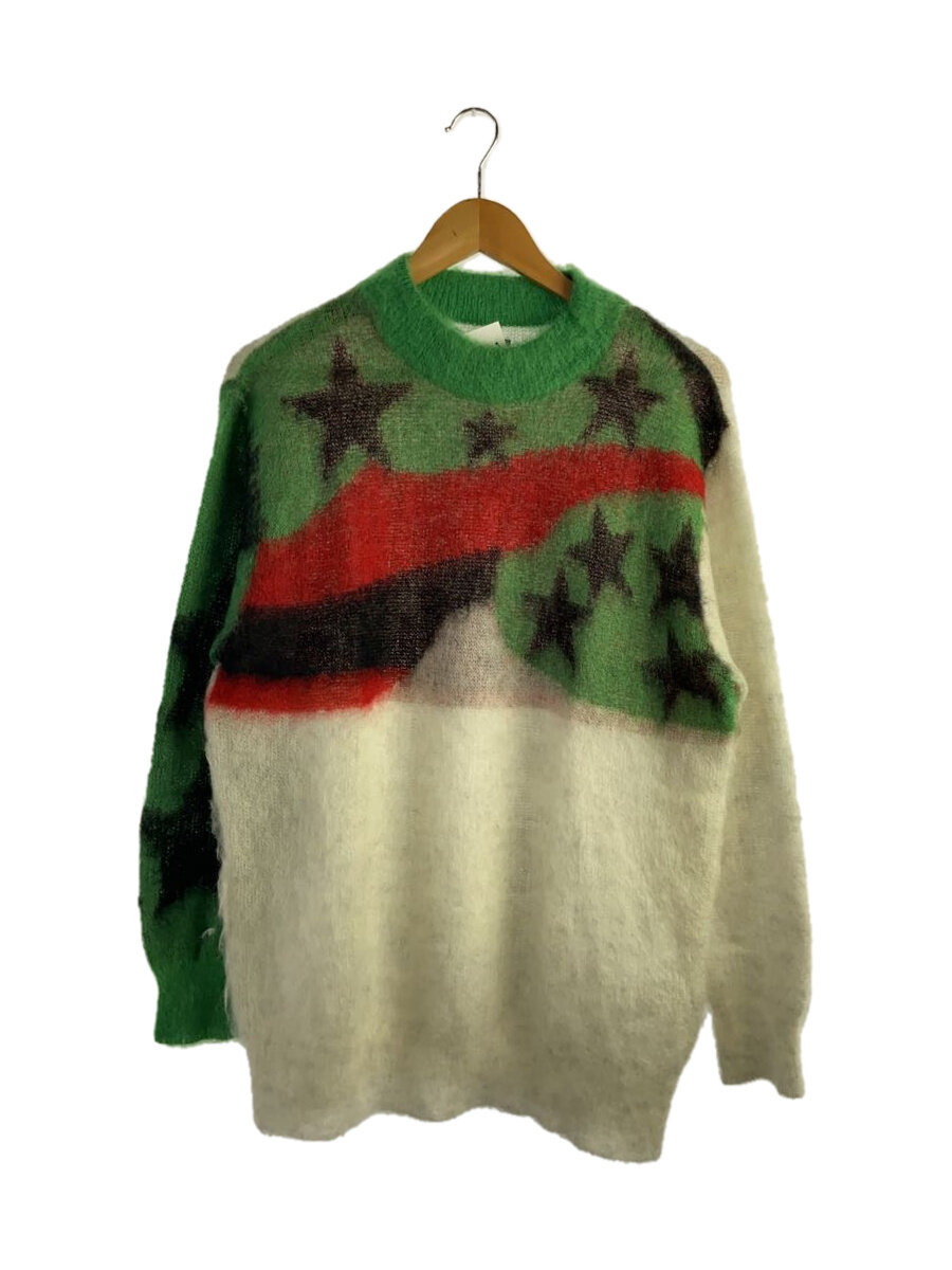 【中古】SAINT MICHAEL◆STT_MOHAIR KNIT SWTER_AF/編み物・スウェーター(透け透け)/M/モヘヤ/GRN【メンズウェア】