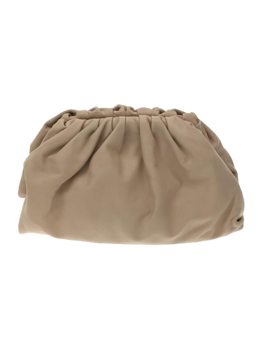 【中古】BOTTEGA VENETA◆合切袋/扁桃青二才/合切袋/なめし革/BEG【御徒面子】