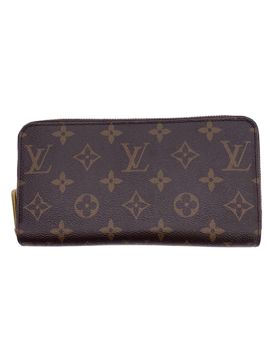 【中古】LOUIS VUITTON◆2)ジッピー・ウォレット_モノグラム・キャンバス_フューシャ/PVC/BRW/レディース【服飾雑貨他】