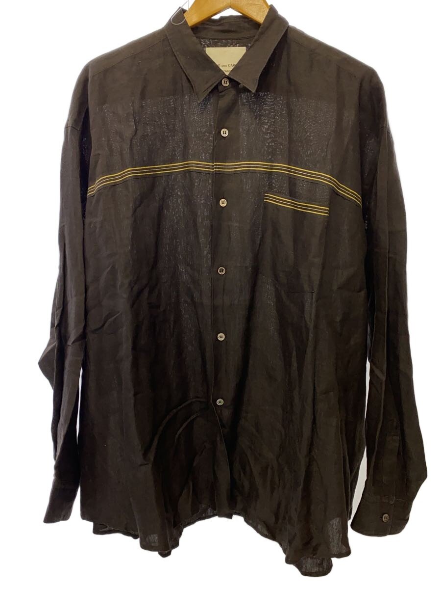 【中古】COMME des GARCONS HOMME◆長袖プルオーバー/--/リネン/BLK/無地/IB-100070【メンズウェア】