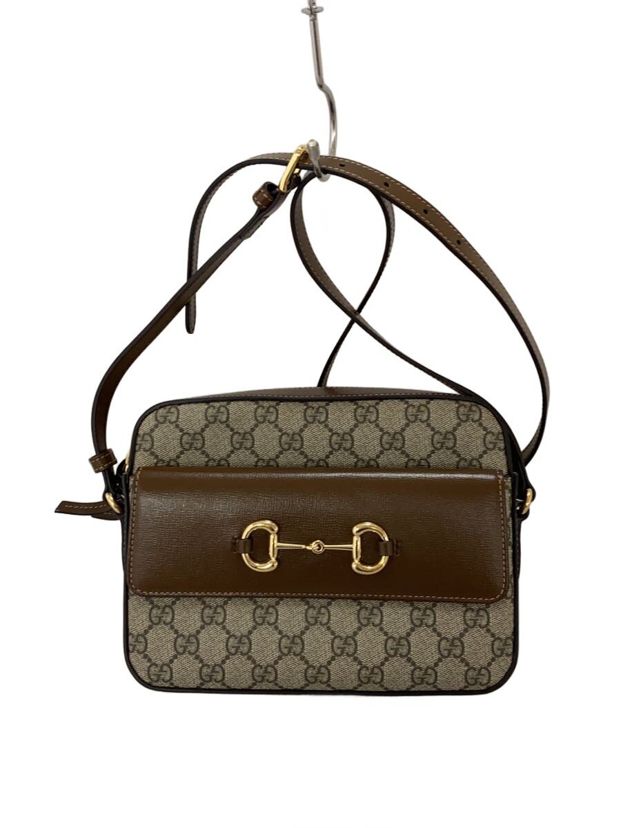 【中古】GUCCI◆ショルダーバッグ_配管ビット1955_GGスプリーム/PVC/BRW/総柄【御徒面子】
