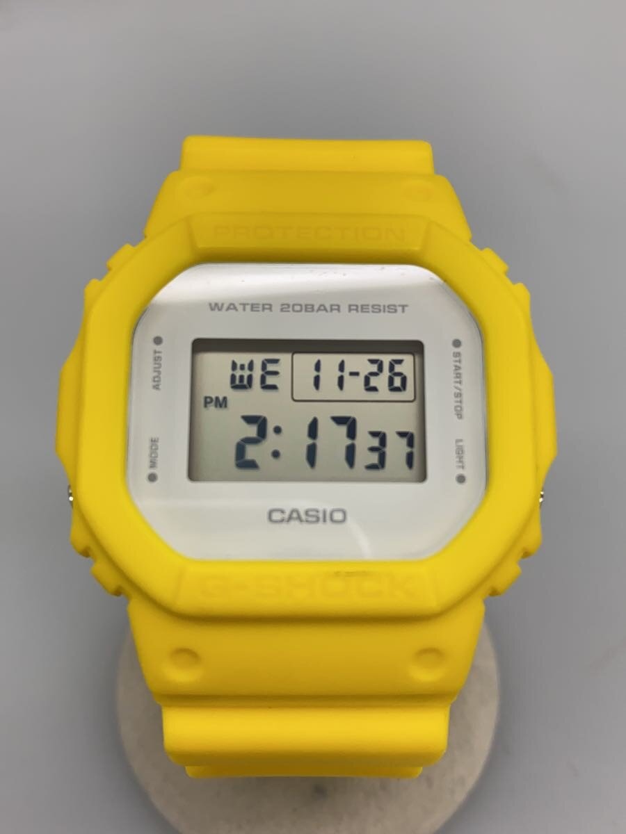 【中古】CASIO◆Clean Military/ウオッチ/デジタル/--/YLW/YLW/DW-5600CU-9JF【服飾雑貨他】