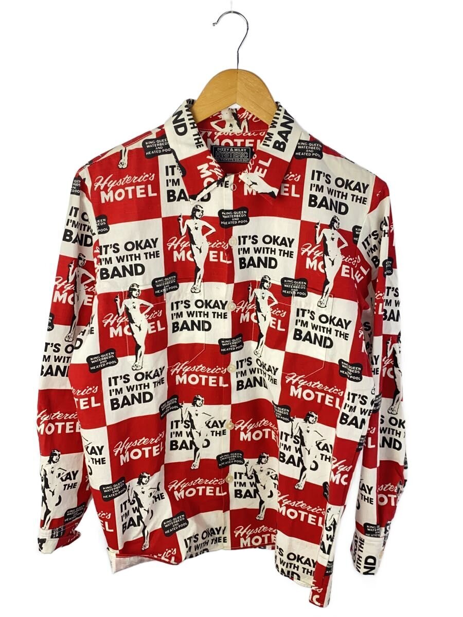 【中古】HYSTERIC GLAMOUR◆長袖プルオーバー/S/綿織物/RED/総柄/02223AH08【メンズウェア】