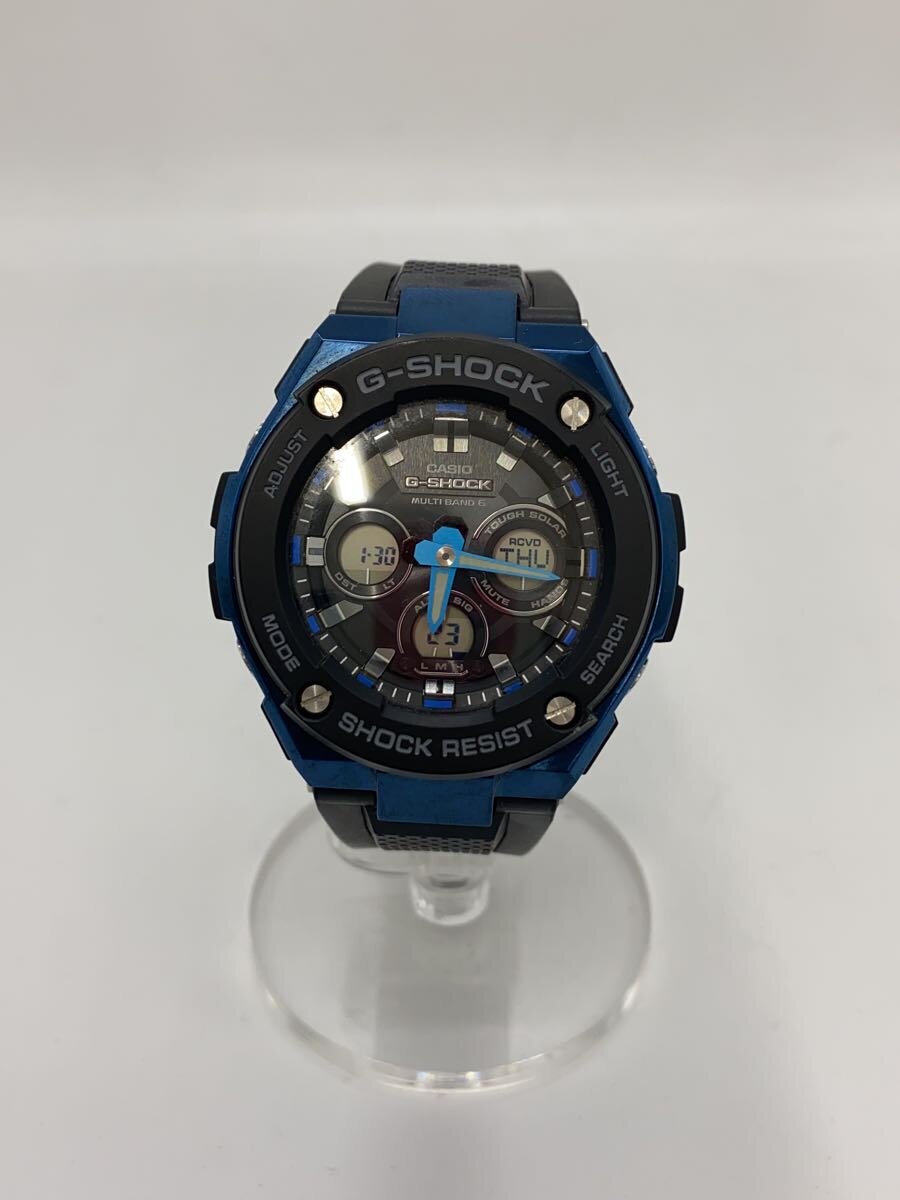 【中古】CASIO◆ソーラーウオッチ/デジアナ/天然ゴム/BLK/GST-W300G【服飾雑貨他】
