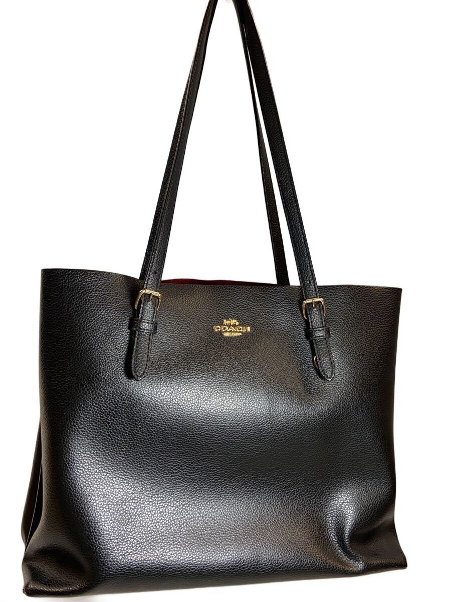 【中古】COACH◆モリー・トート/なめし革/BLK【御徒面子】