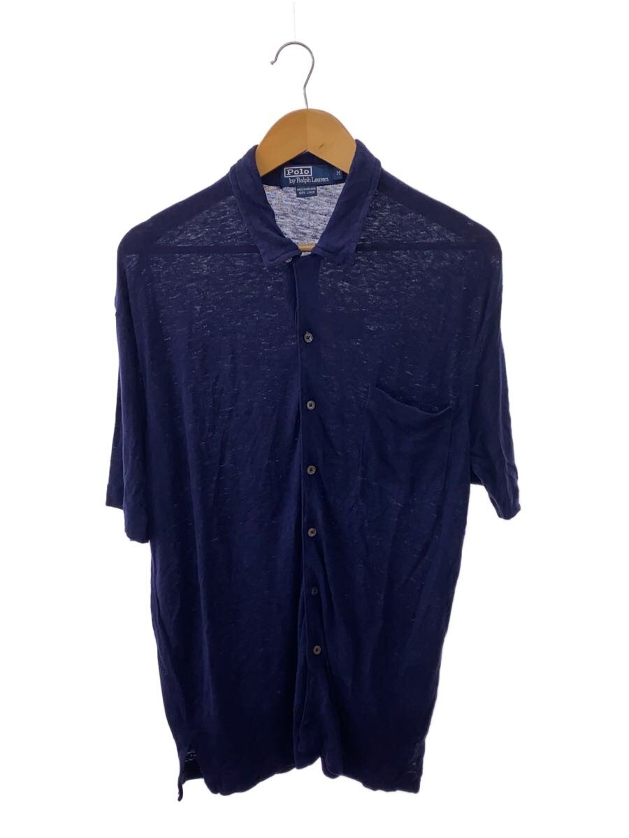 【中古】POLO RALPH LAUREN◆半袖プルオーバー/M/リネン/NVY/無地//【メンズウェア】