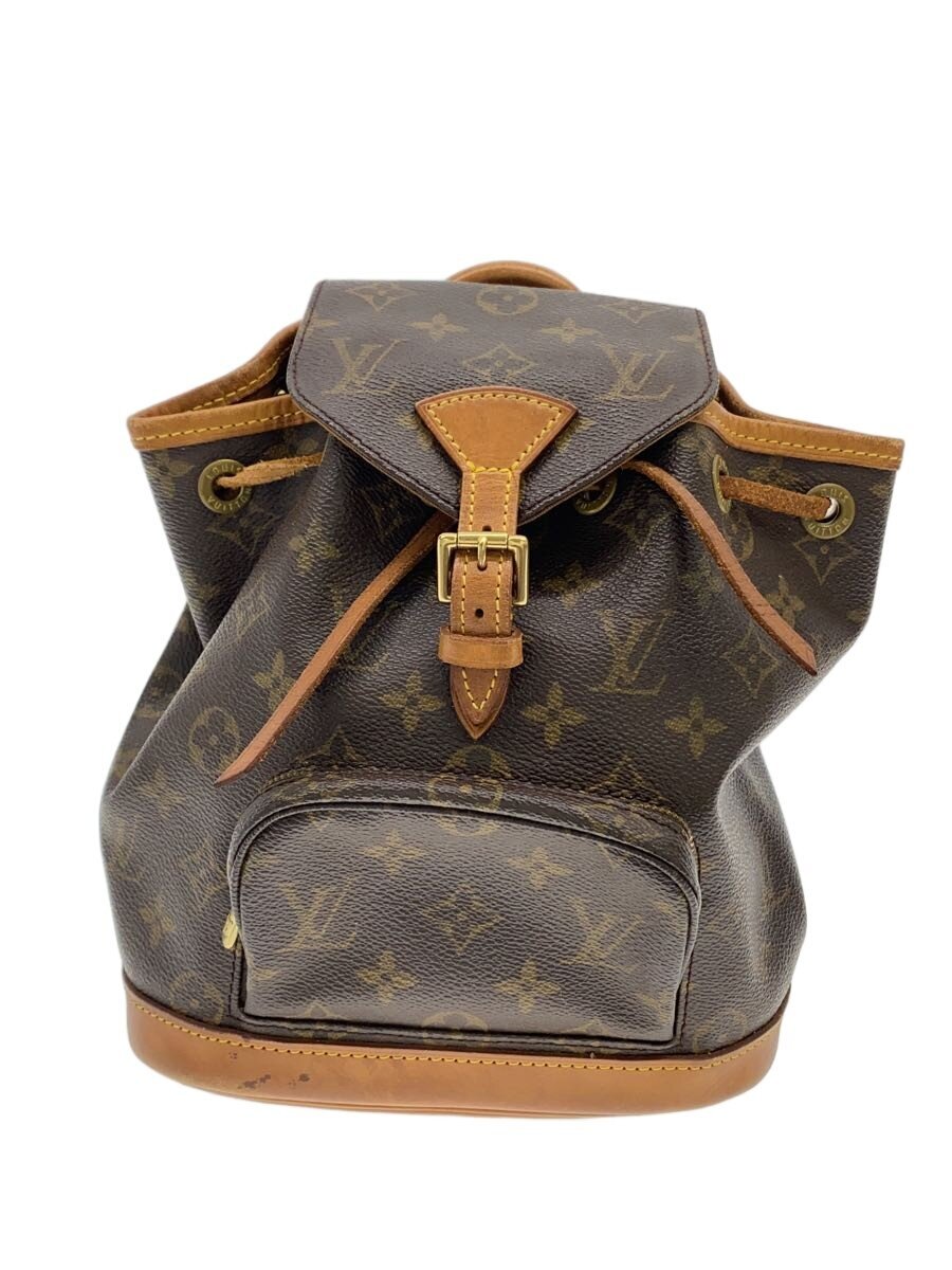 【中古】LOUIS VUITTON◆ミニ・モン掏摸_モノグラム・帆布/モノグラム うしろ側容器に並べる/PVC/BRW【御徒面子】