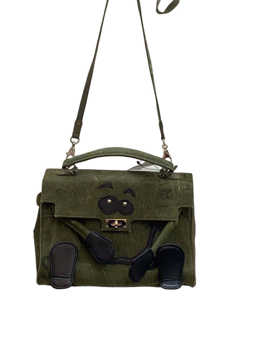 【中古】READYMADE◆Doll BAG/ショルダーバッグ/帆布/カーキ//【御徒面子】