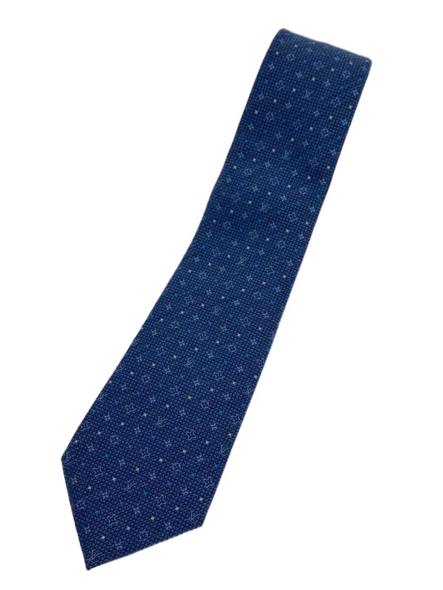 【中古】LOUIS VUITTON◆タイ/絹地/BLU/総柄/メンズ/M78873【服飾雑貨他】