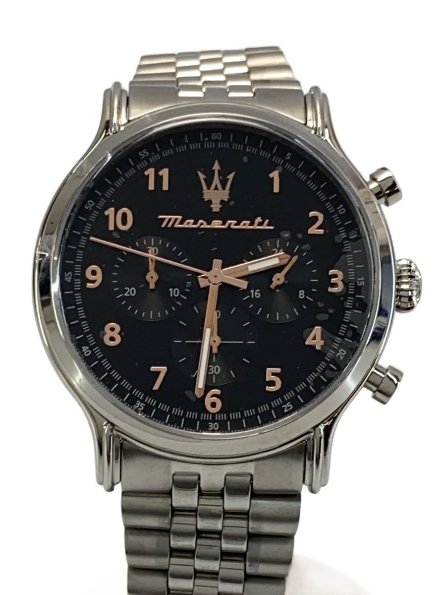 【中古】MASERATI◆石英ウォッチ/アナログ/ステンレス鋼/BLK/SLV/SS/8873618029【服飾雑貨他】