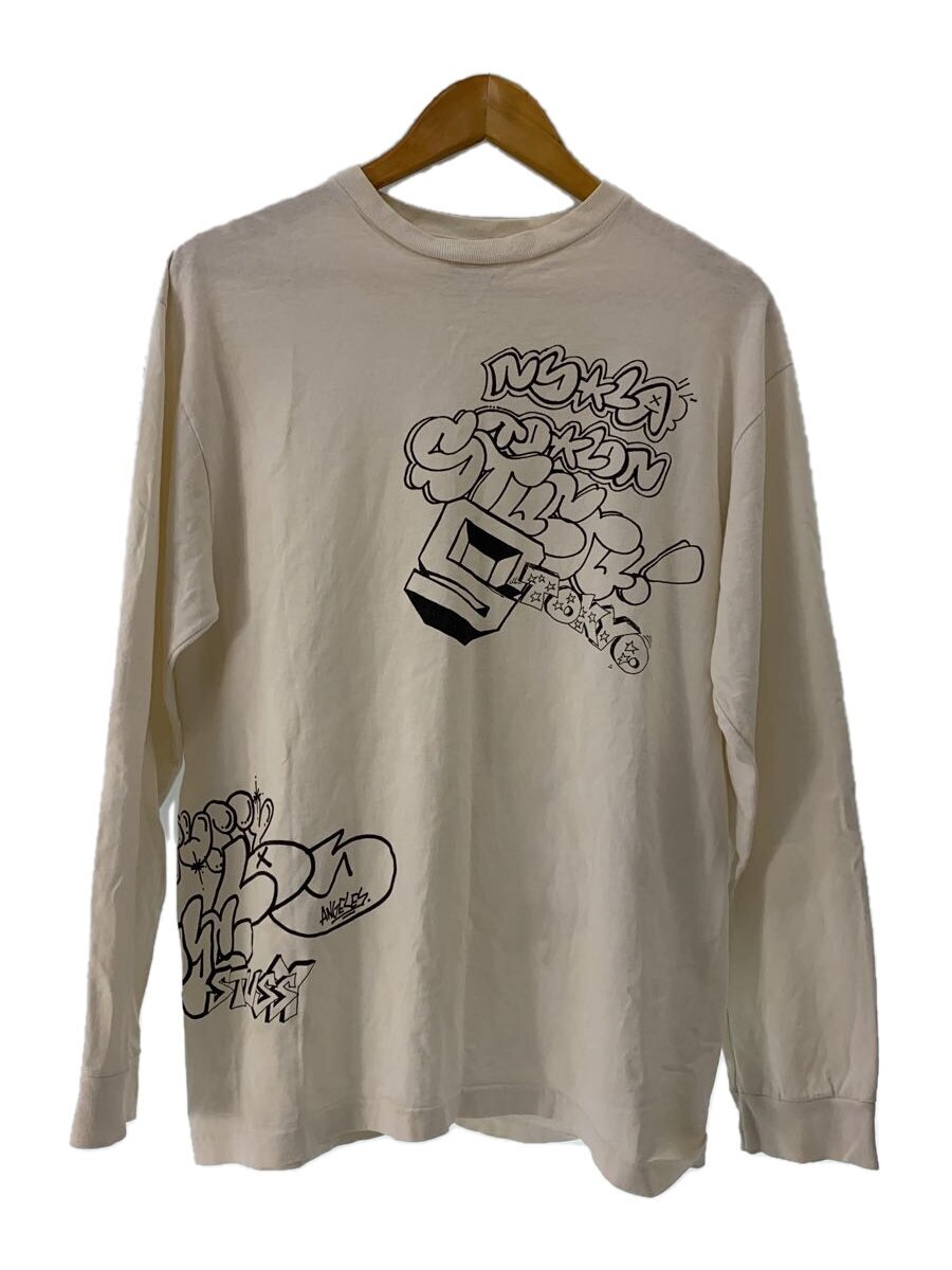 【中古】STUSSY◆長袖プルオーバー/M/綿織物/白いこと/ステューシー//【メンズウェア】