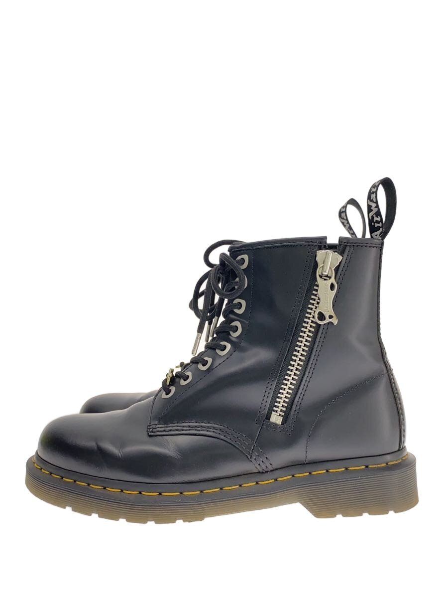 【中古】Dr.Martens◆Zip Smooth Leather Lace Up Boots/ブーツ/UK8/BLK/1460ZIP【シューズ】
