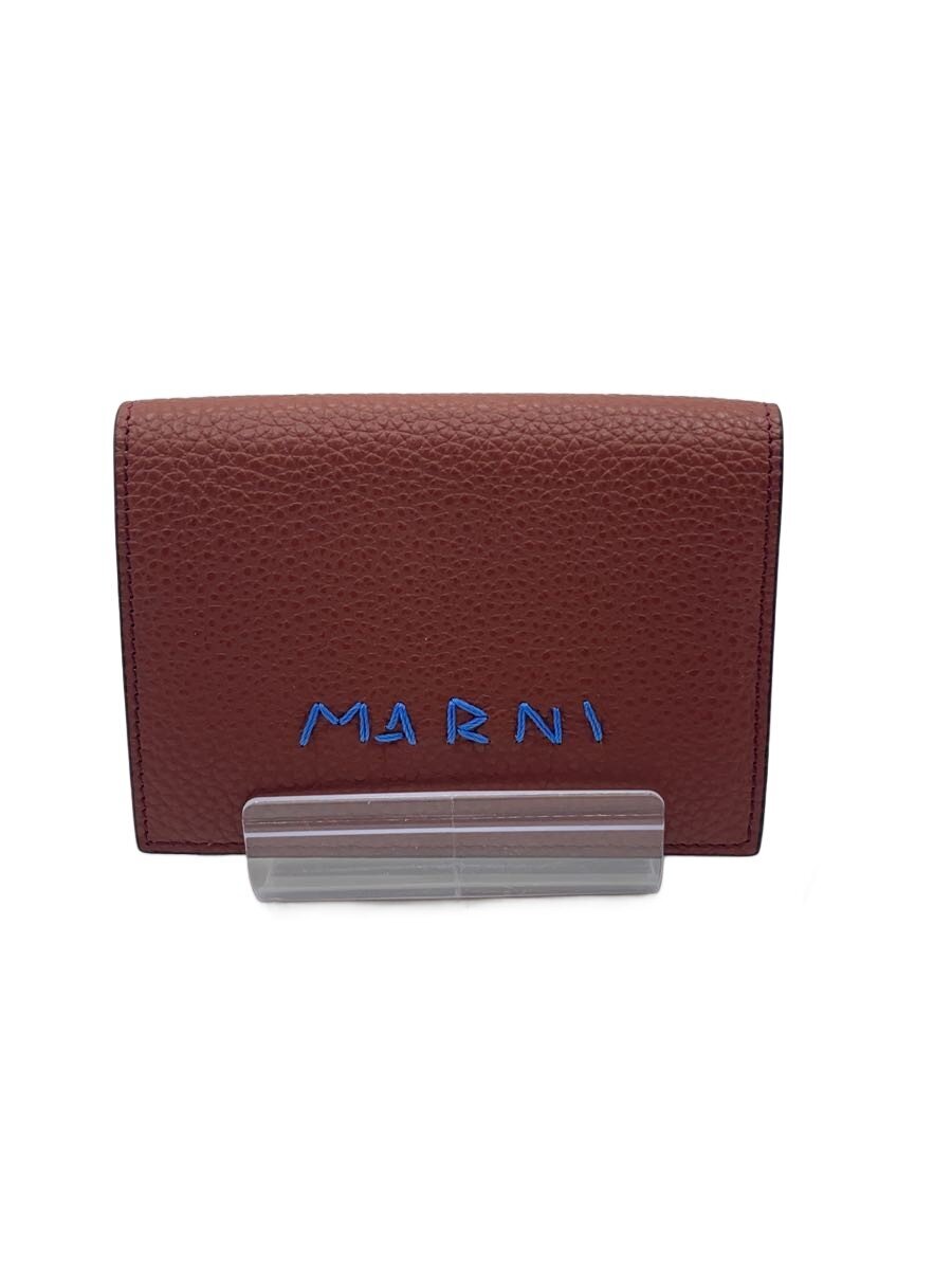 【中古】MARNI◆3つ折り金入れ/なめし革/BRW/無地/レディース【服飾雑貨他】