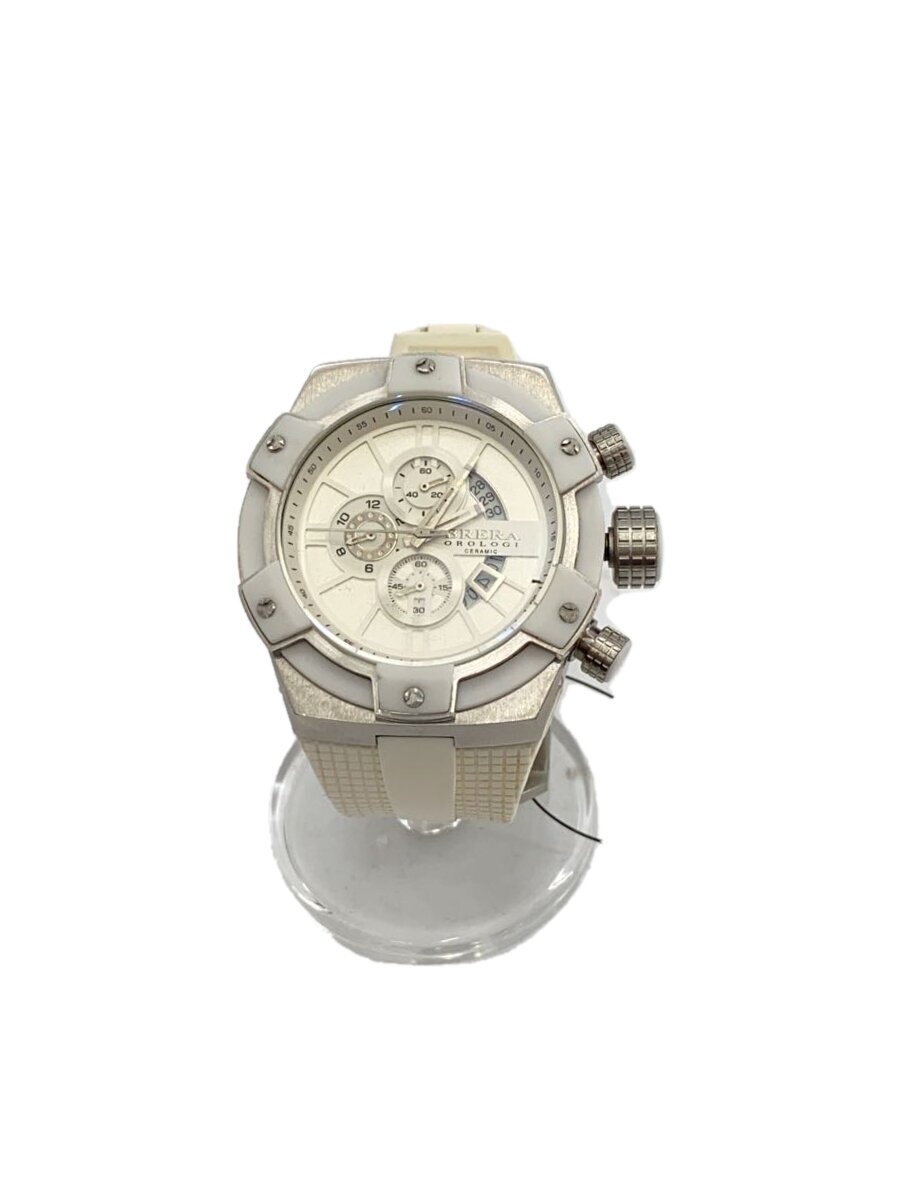 【中古】BRERA OROLOGI◆ブレラオロロジ/石英ウオッチ/アナログ/天然ゴム/SS/BRSSC49/白いこと【服飾雑貨他】