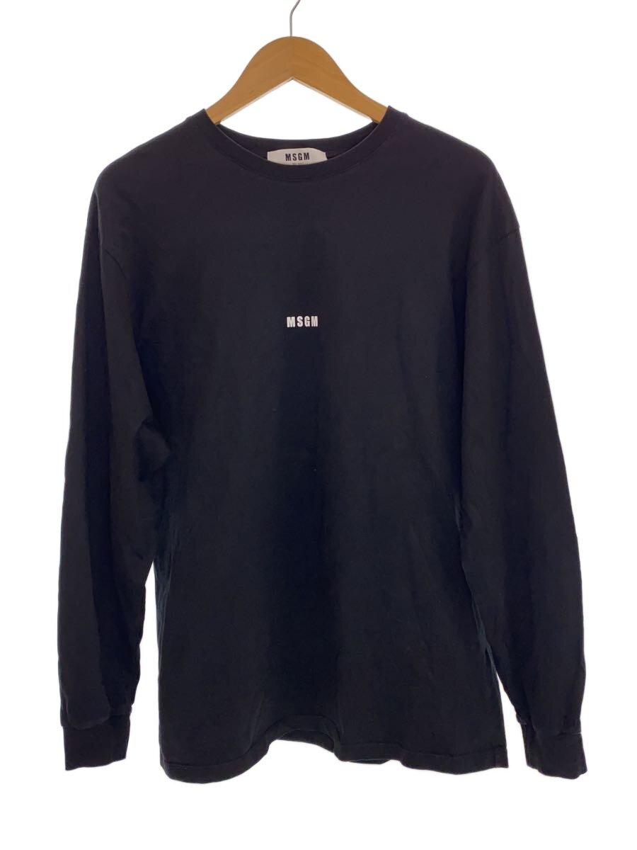 【中古】MSGM◆ロング捩り/イタリア製/長袖プルオーバー/M/綿織物/黒いこと/ロゴタイプ刷り上げる/2840MM160【メンズウェア】
